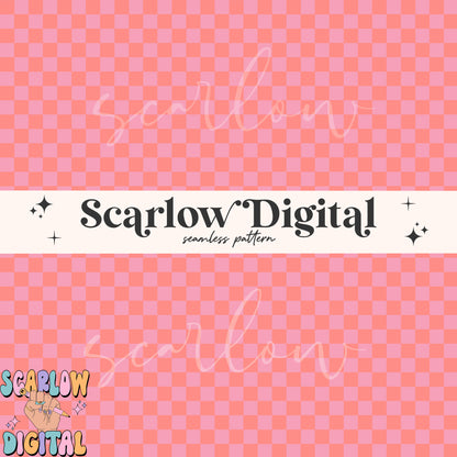 Checkered Seamless Pattern-Valentine's Day Sublimation Digital Design Download-girly checkers seamless, rocker seamless, retro seamless