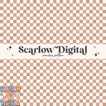 Brown Checkers Seamless Pattern Sublimation Digital Design Download-checkers digital paper, retro seamless pattern, simple seamless pattern