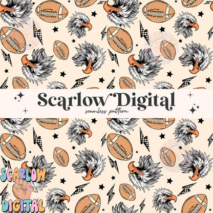 Eagles Seamless Pattern Digital Design Download, Eagles football seamless file, team mascot digital prints, football season seamless