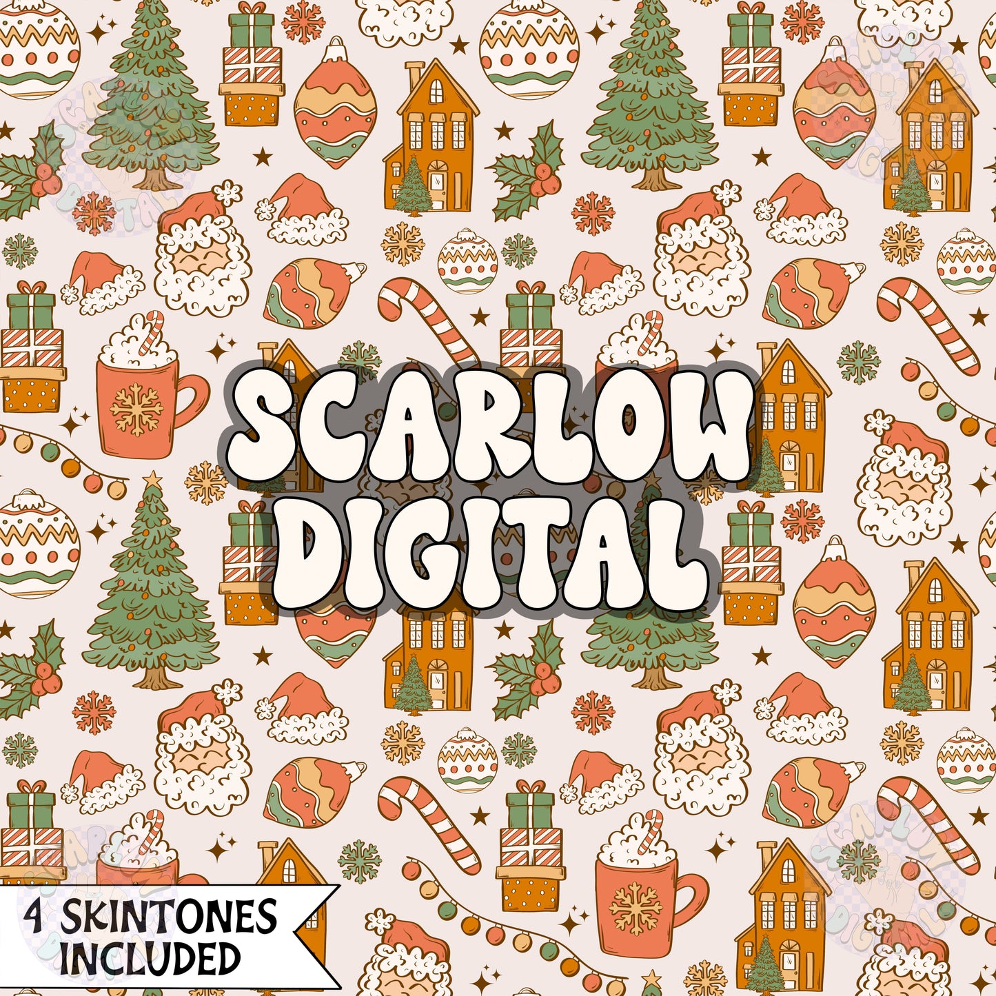 Christmas Things Seamless Pattern Digital Design Download, santa claus seamless, winter seamless, christmas digital paper, xmas designs