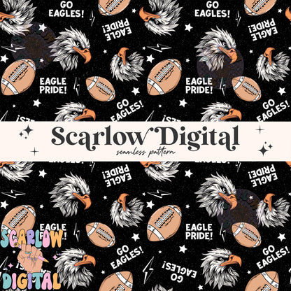 Eagles Seamless Pattern Digital Design Download, Eagles football seamless file, team mascot digital prints, football season seamless