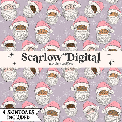 Santa Claus Seamless Pattern-Christmas Sublimation Digital Design Download-snowflake seamless, vintage christmas seamless, preppy seamless