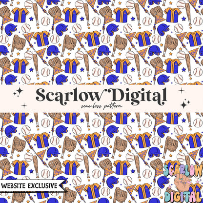 Website Exclusive: Baseball Team Colors Seamless Pattern Digital Design Download