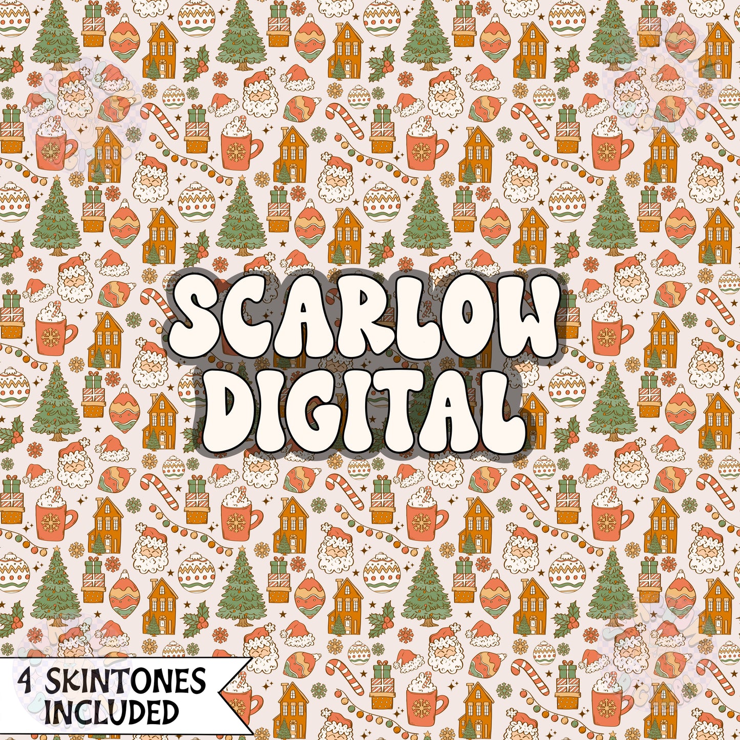 Christmas Things Seamless Pattern Digital Design Download, santa claus seamless, winter seamless, christmas digital paper, xmas designs