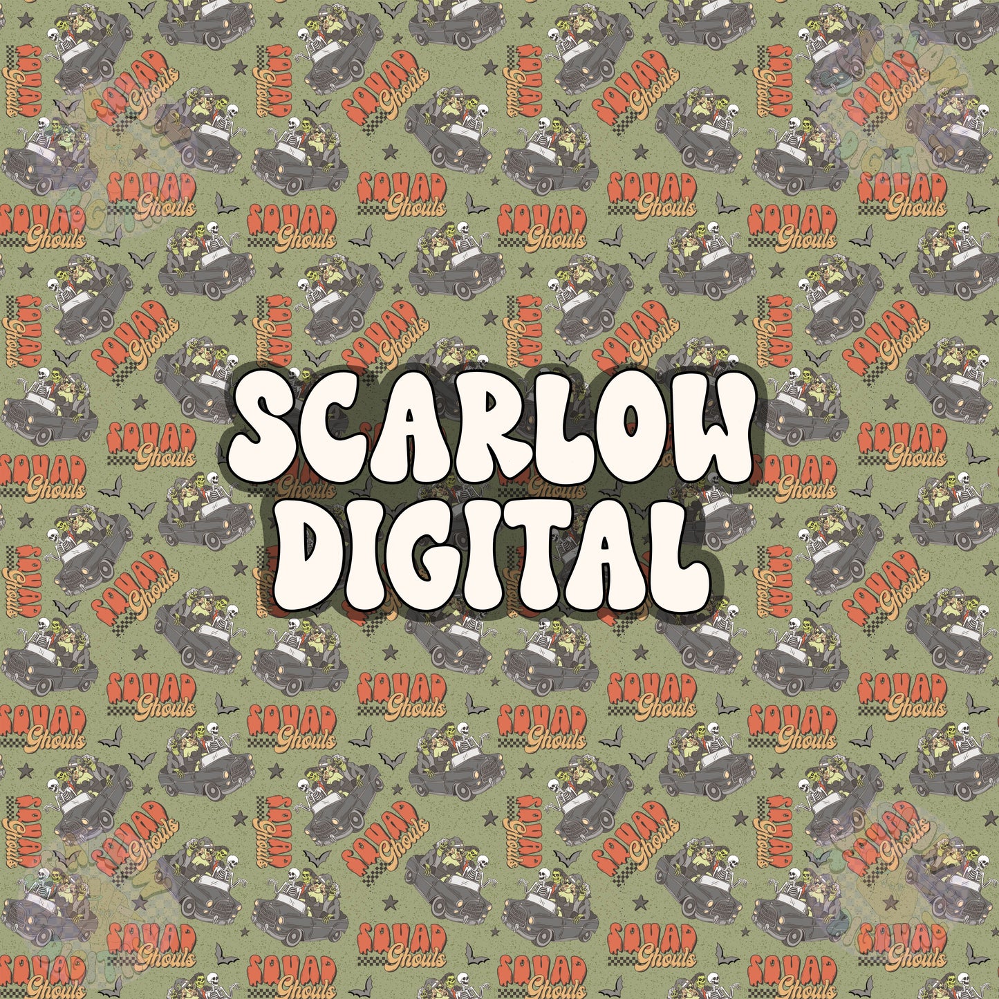 Squad Ghouls Seamless Pattern Digital Design Download, skeletons seamless pattern, zombie seamless, halloween seamless, spooky digital paper