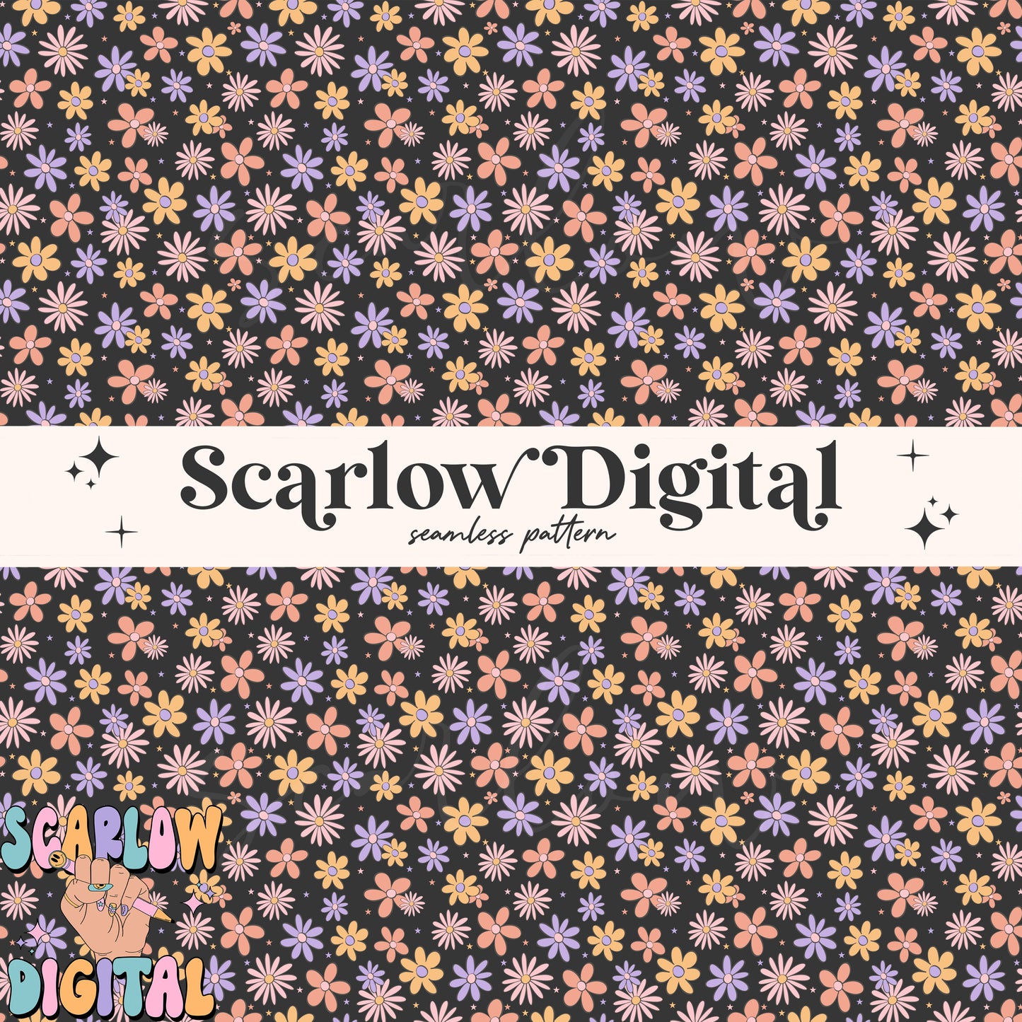 Flowers Seamless Pattern Digital Design Download, trendy seamless paper, floral seamless file, girl digital paper, girl designs, spring png