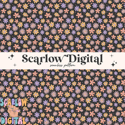 Flowers Seamless Pattern Digital Design Download, trendy seamless paper, floral seamless file, girl digital paper, girl designs, spring png
