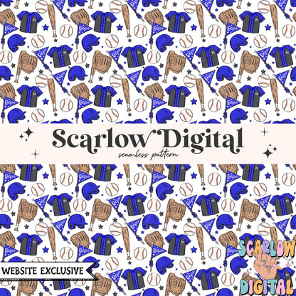 Website Exclusive: Baseball Team Colors Seamless Pattern Digital Design Download