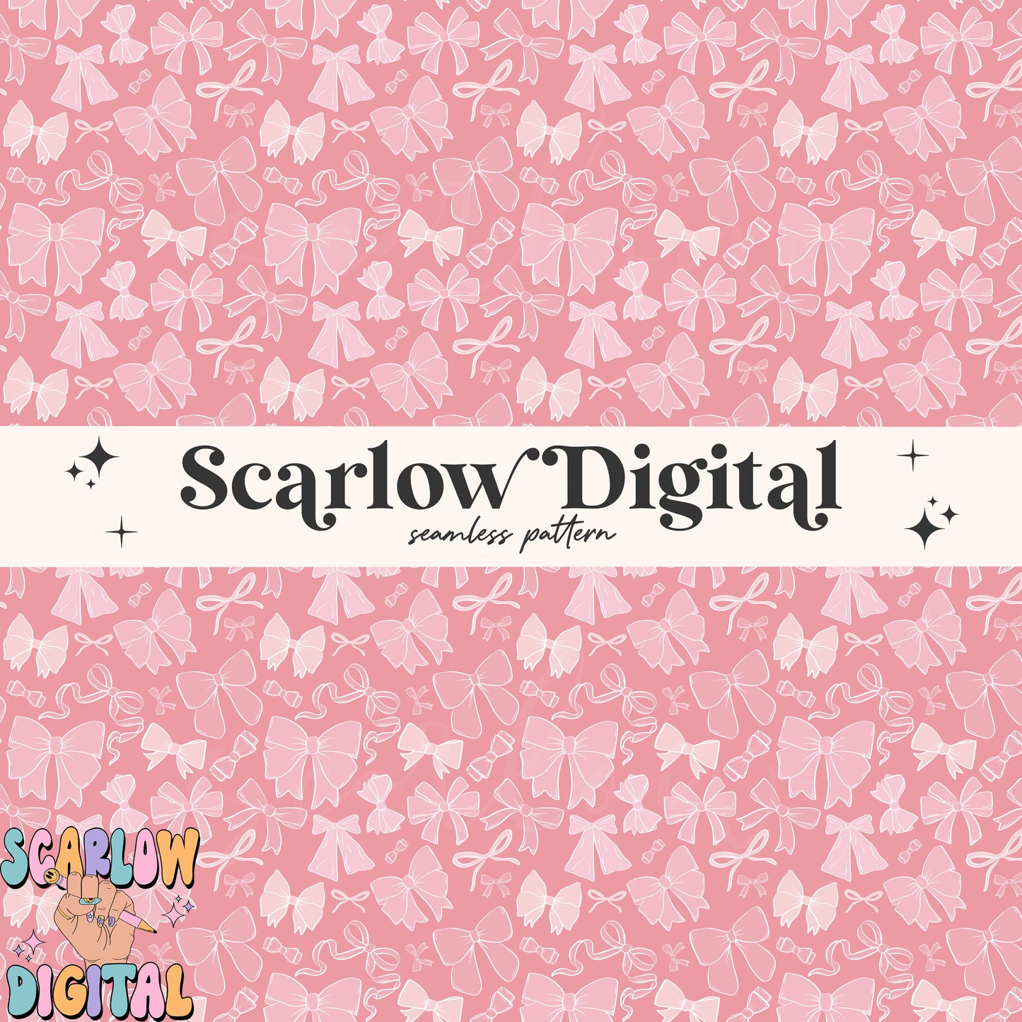 Dainty Bows Seamless Pattern-Coquette Sublimation Digital Design Download-frilly seamless file, girly seamless pattern, simple seamless