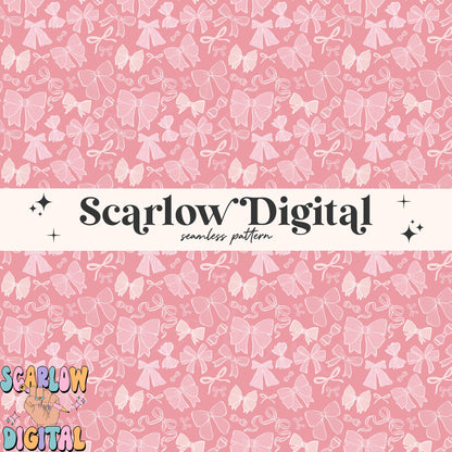 Dainty Bows Seamless Pattern-Coquette Sublimation Digital Design Download-frilly seamless file, girly seamless pattern, simple seamless