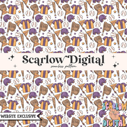 Website Exclusive: Baseball Team Colors Seamless Pattern Digital Design Download