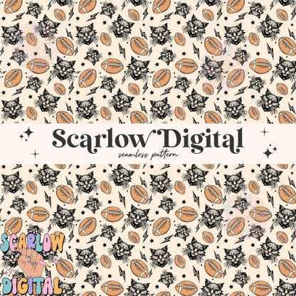 Wildcats Seamless Pattern Digital Design Download, Wildcats football seamless file, team mascot digital prints, football season seamless