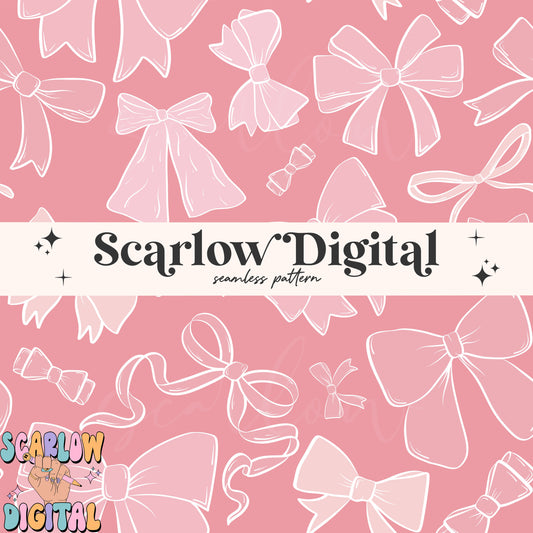 Dainty Bows Seamless Pattern-Coquette Sublimation Digital Design Download-frilly seamless file, girly seamless pattern, simple seamless