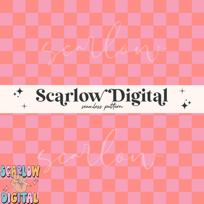 Checkered Seamless Pattern-Valentine's Day Sublimation Digital Design Download-girly checkers seamless, rocker seamless, retro seamless