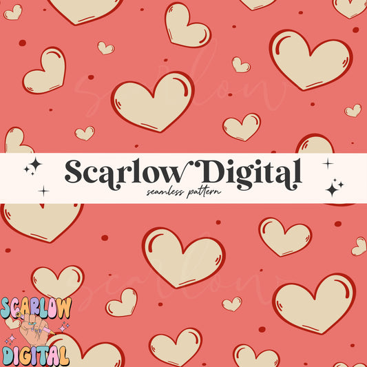 Hearts Seamless Pattern-Valentine's Day Sublimation Digital Design Download-vday seamless patterns, cute hearts seamless pattern designs