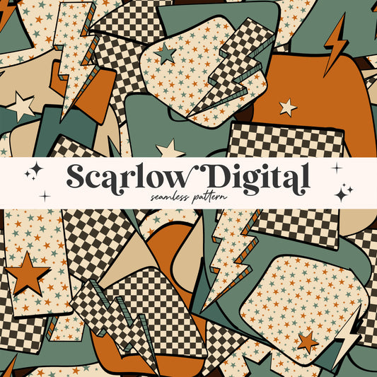 Patchwork Seamless Pattern-Retro Sublimation Digital Design Download-checkered seamless, grunge seamless, vintage seamless, edgy seamless