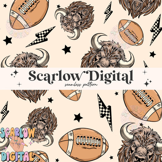 Buffaloes Seamless Pattern Digital Design Download, buffaloes football seamless file, team mascot digital prints, football season seamless