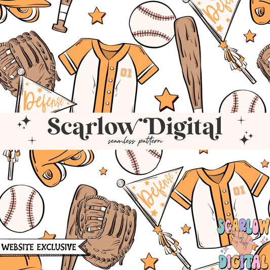 Website Exclusive: Baseball Team Colors Seamless Pattern Digital Design Download