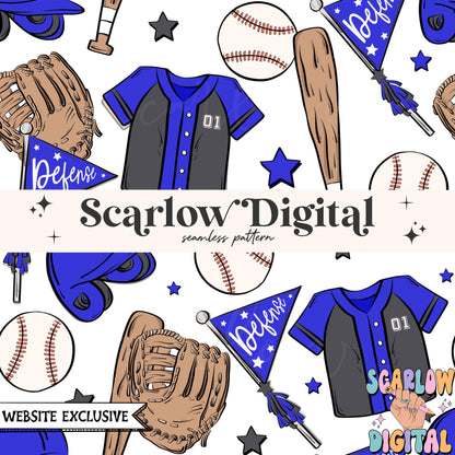 Website Exclusive: Baseball Team Colors Seamless Pattern Digital Design Download