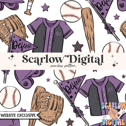 Website Exclusive: Baseball Team Colors Seamless Pattern Digital Design Download