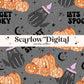 Let's Get Spooky Seamless Pattern-Halloween Sublimation Digital Design Download-spooky surface pattern, black cat seamless file, pumpkins