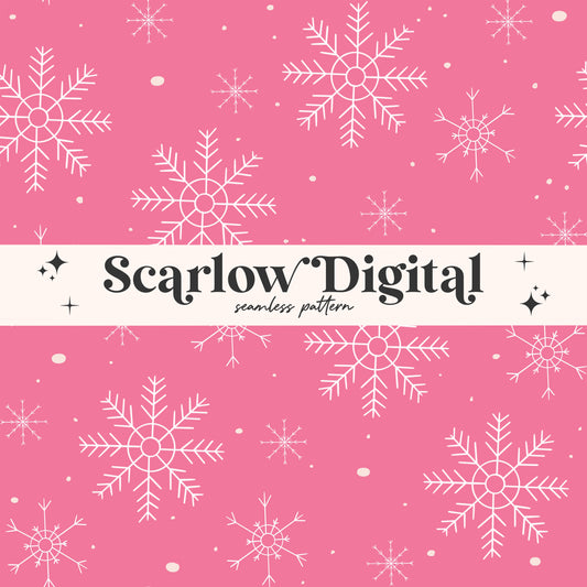 Snowflake Seamless Pattern-Christmas Sublimation Digital Design Download-winter seamless file, snow seamless, simple christmas seamless