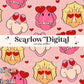 Dinosaurs Seamless Pattern-Valentine's Day Sublimation Digital Design Download-heart eyes seamless pattern, girl valentine's day seamless