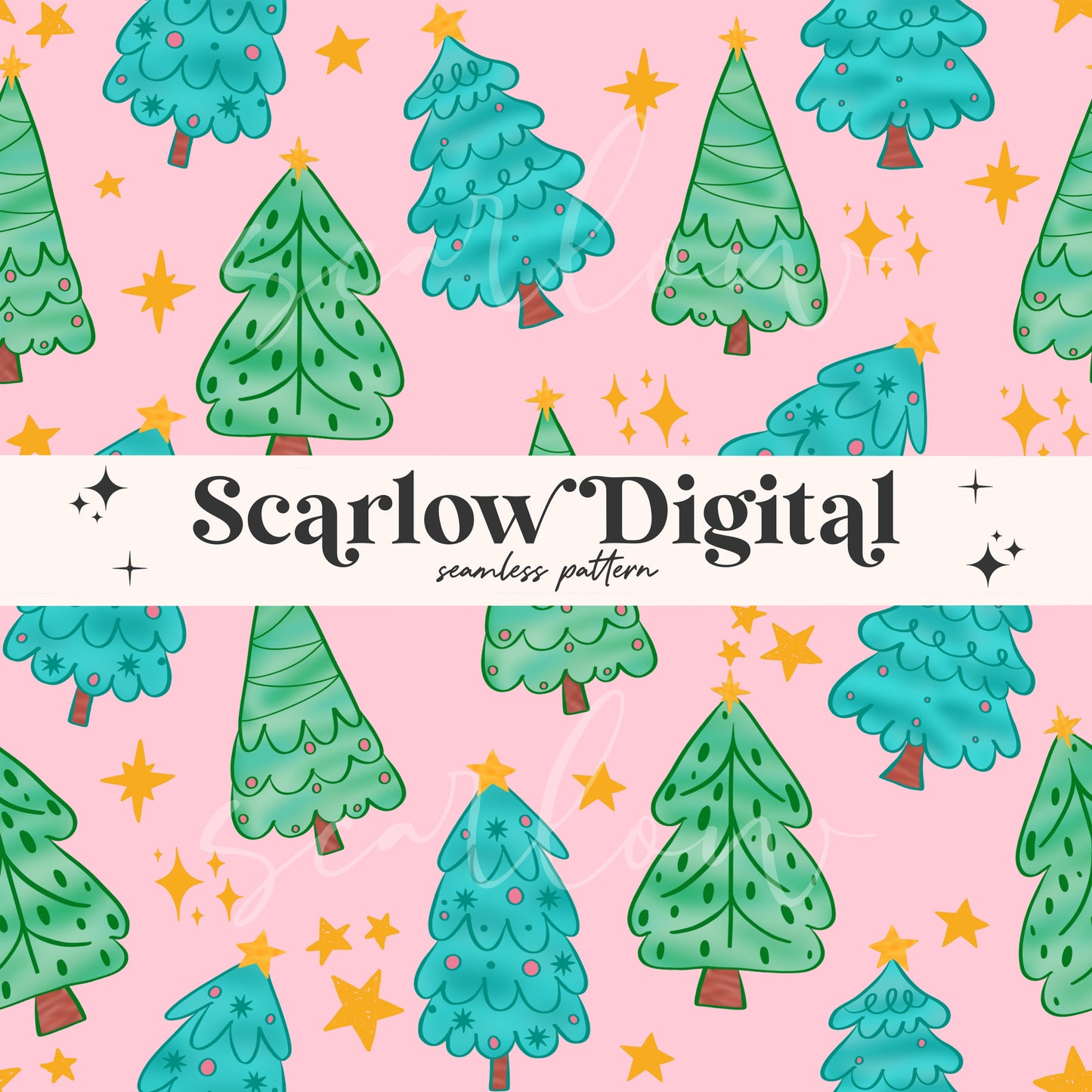 Christmas Trees Seamless Pattern Sublimation Digital Design Download, christmas seamless, girl christmas seamless, pastel christmas seamless