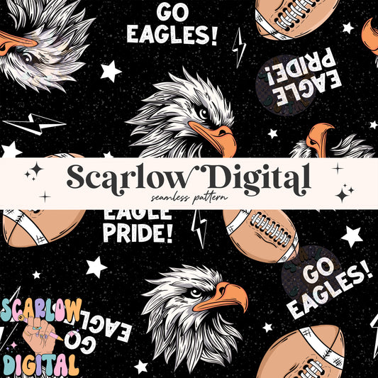 Eagles Seamless Pattern Digital Design Download, Eagles football seamless file, team mascot digital prints, football season seamless