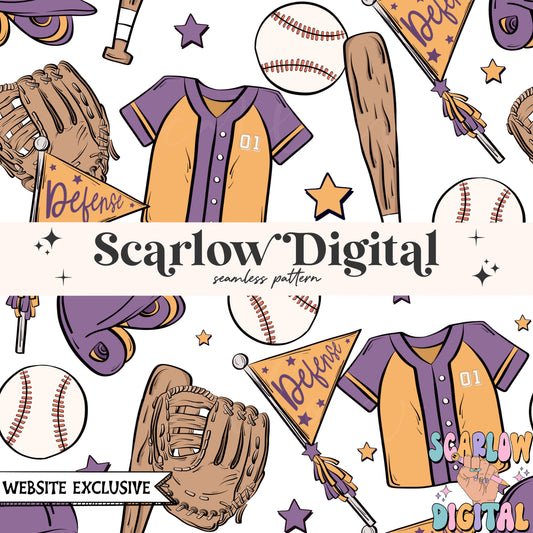 Website Exclusive: Baseball Team Colors Seamless Pattern Digital Design Download