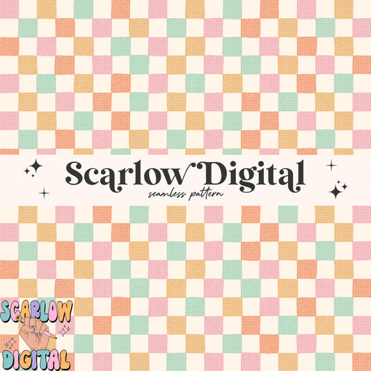 Rainbow Checkers Seamless Pattern Digital Design Download, spring seamless, summer seamless, colorful seamless pattern, simple seamless file