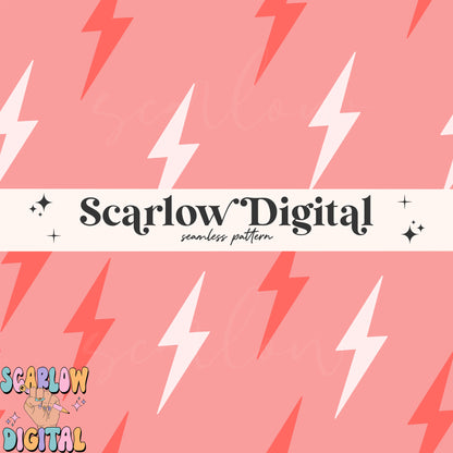 Lightening Bolt Seamless Pattern-Retro Sublimation Digital Design Download-girly seamless pattern, valentine's day seamless pattern design