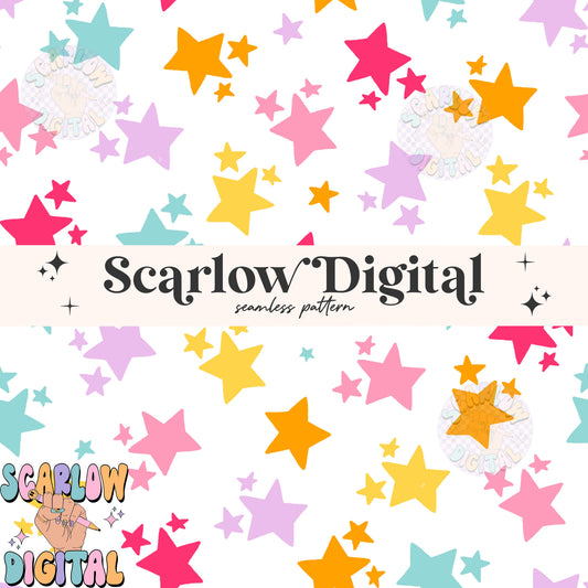 Stars Seamless Pattern Digital Design Download, colorful seamless pattern, retro digital prints, rainbow prints, kids seamless patterns