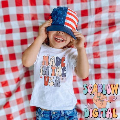 Made in the USA PNG-July 4th Sublimation Digital Design Download-fourth of july png, american png, patriotic png, red white and blue png