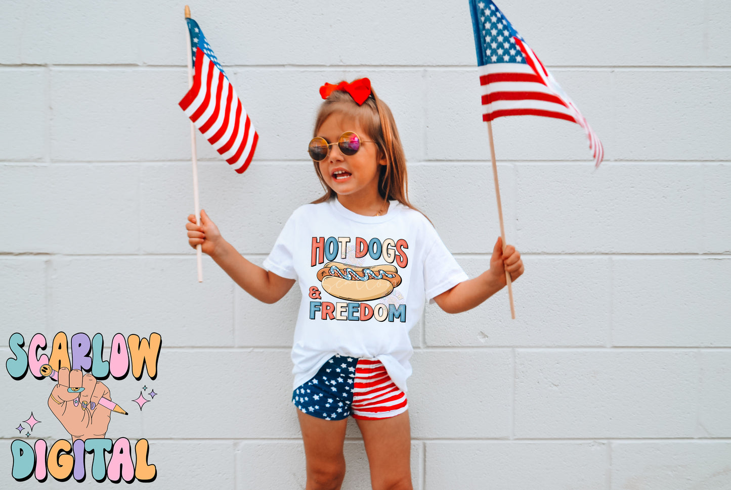Hot Dogs and Freedom PNG-July 4th Sublimation Digital Design Download-american flag png, summer food png, red white and blue png designs