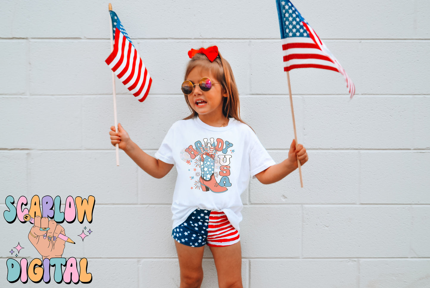 Howdy USA PNG-Fourth of July Sublimation Digital Design Download-patriotic png, stars & stripes png, fireworks png, western png, america png
