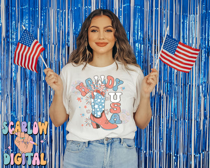 Howdy USA PNG-Fourth of July Sublimation Digital Design Download-patriotic png, stars & stripes png, fireworks png, western png, america png