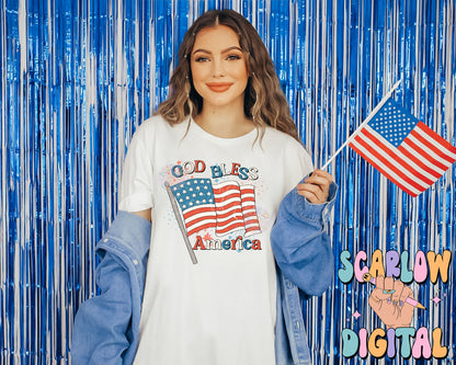 God Bless America PNG-July 4th Sublimation Digital Design Download-patriotic png, american flag png, fourth of july png, proud american png