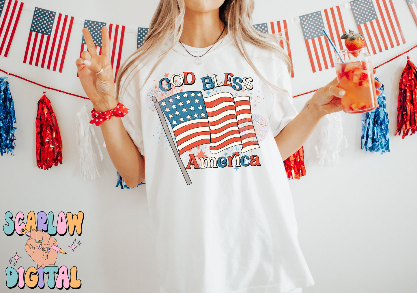 God Bless America PNG-July 4th Sublimation Digital Design Download-patriotic png, american flag png, fourth of july png, proud american png