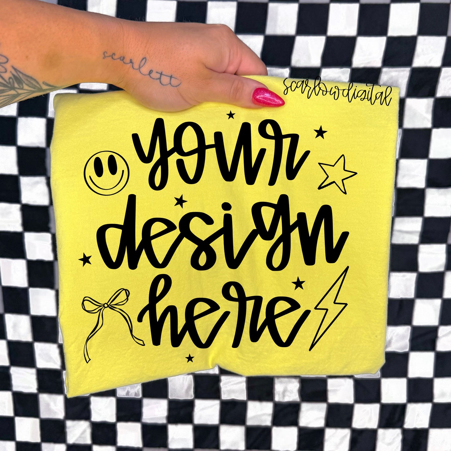 Comfort Colors Neon Lemon Tshirt Mockup
