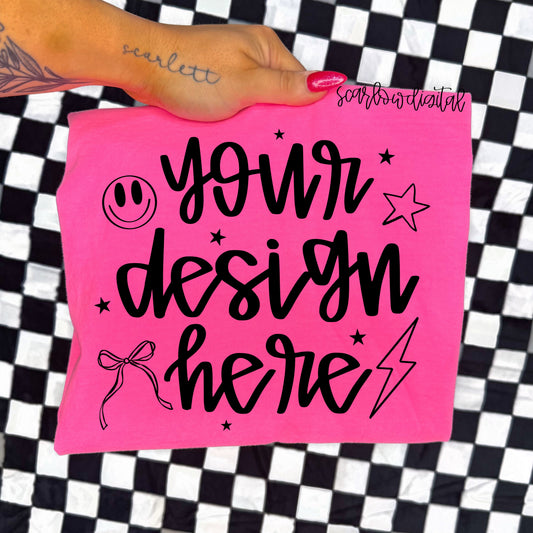 Comfort Colors Neon Pink Tshirt Mockup