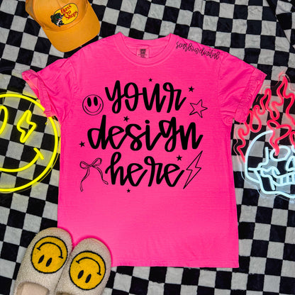 Comfort Colors Neon Pink Tshirt Mockup
