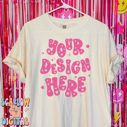 Comfort Colors 1717 Ivory Tshirt Mockup, cc mockup, model mockups, grunge mockup, preppy mockup, retro tshirt mockup, fun tshirt mockups