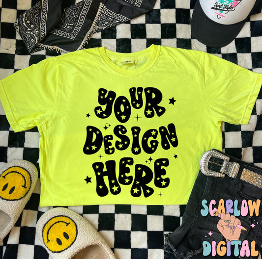 Comfort Colors Neon Lemon Tshirt Mockup