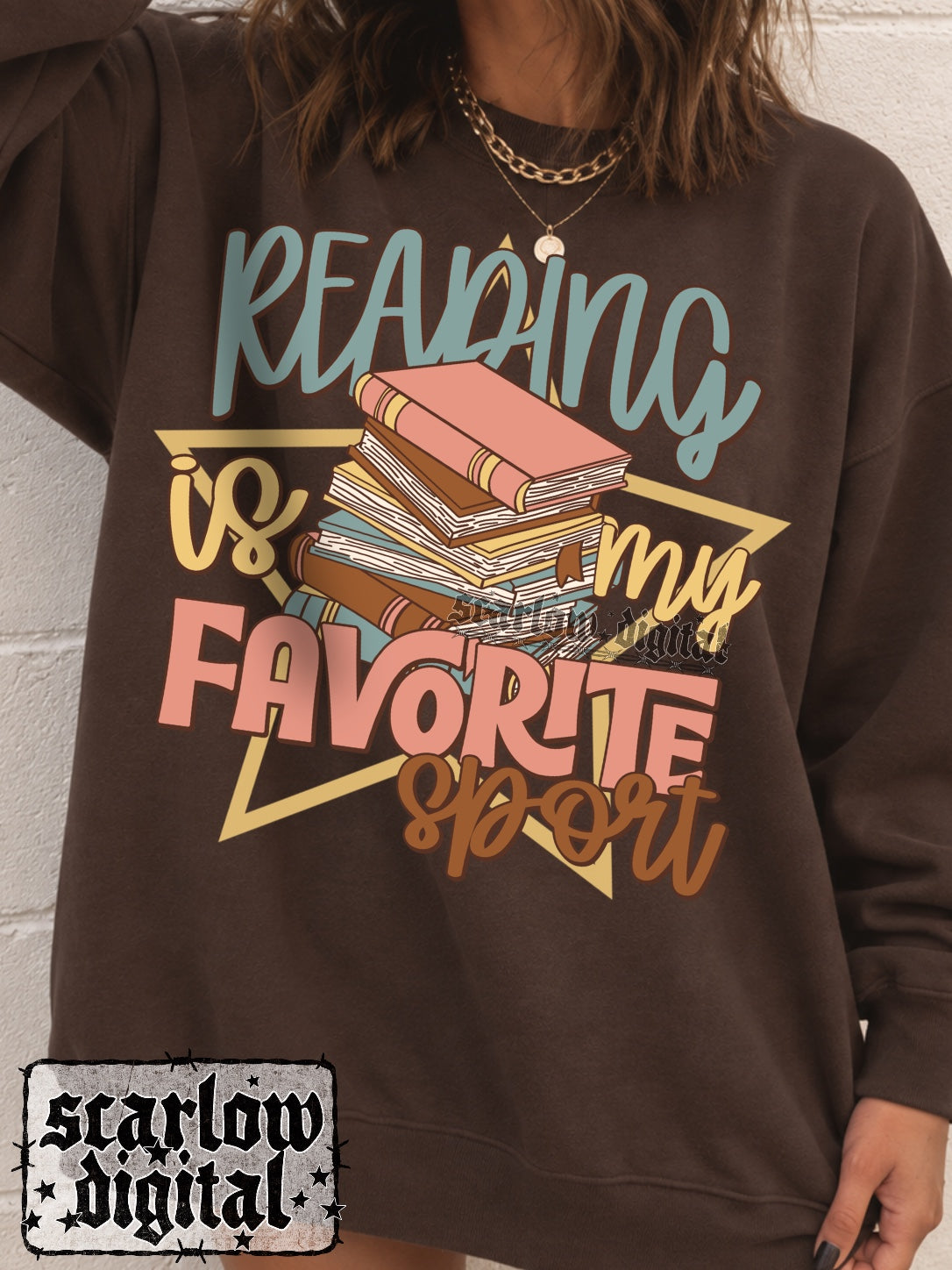 Reading is My Favorite Sport PNG Digital Design