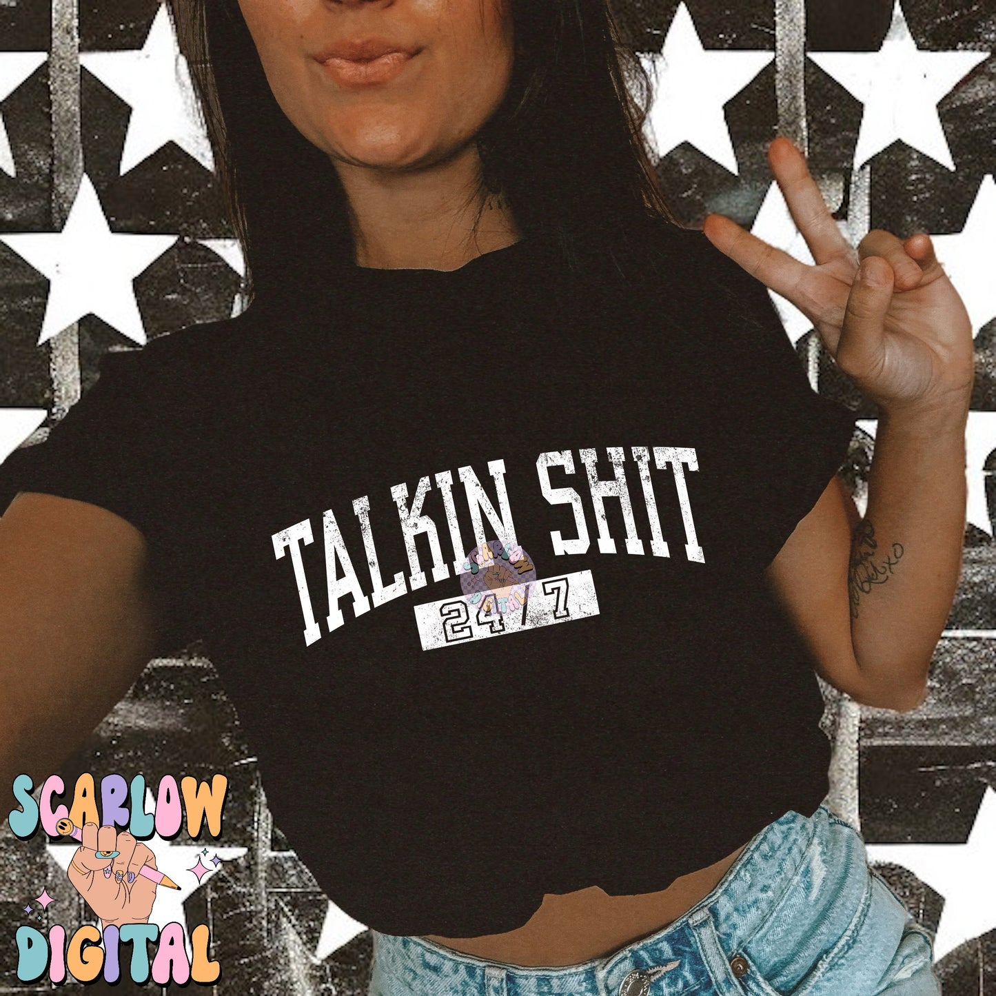 Talkin Shit 24/7 PNG Digital Design Download, adult humor png, snarky png, single color png, trendy designs, svg designs, funny png designs