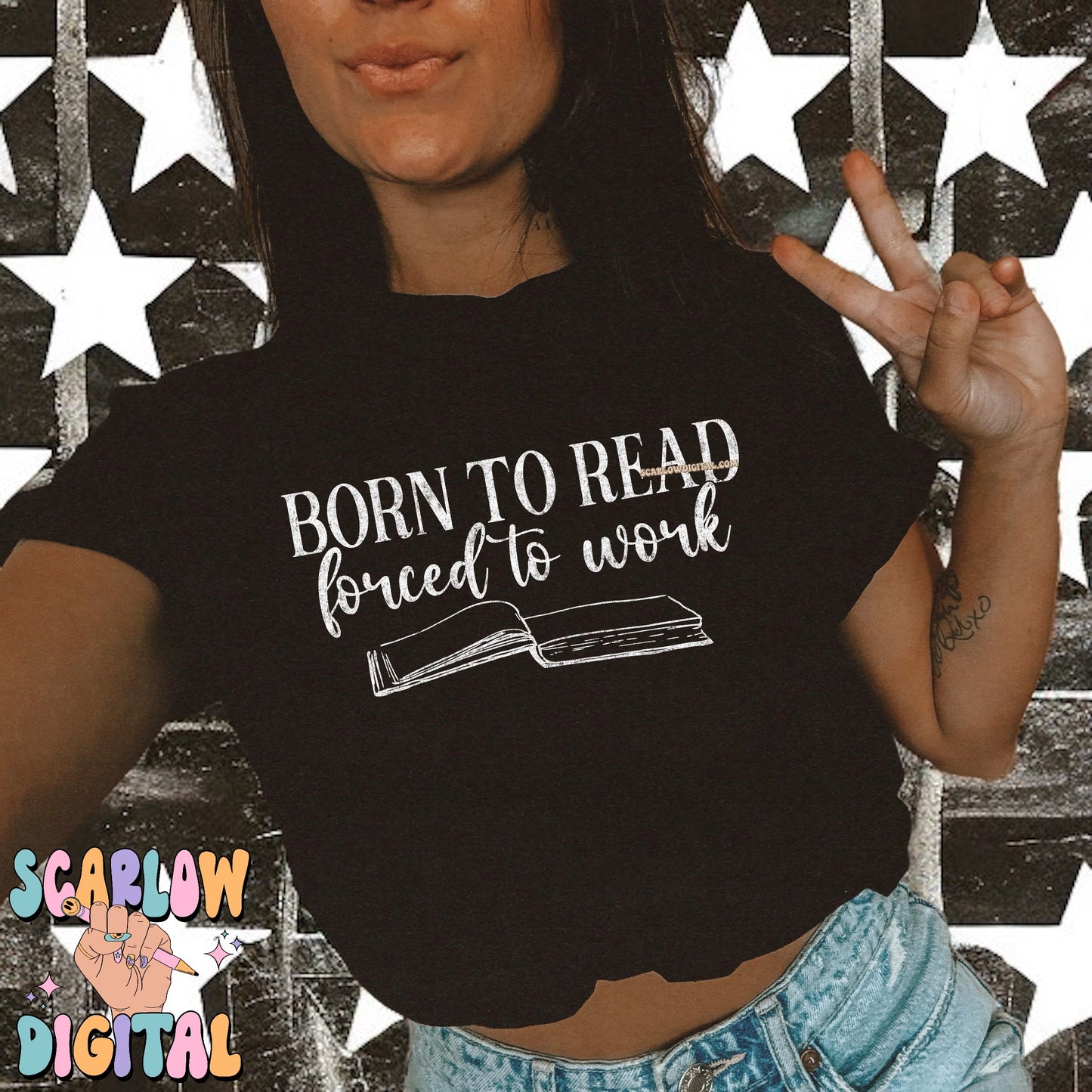 Born to Read Forced to Work PNG Digital Design