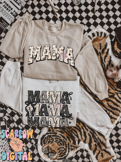 Coquette Varsity Mama Front and Back PNG Digital Design Bundle, coquette mama shirt design, mama png design, bows varsity font mama png, edgy mama bows png files