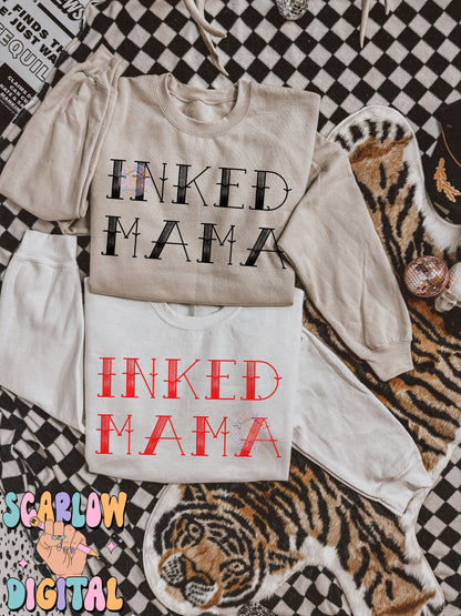 Inked Mama PNG t-shirt digital design, tattooed mama png design, png shirt designs for moms, mama shirt designs, tattoo png, edgy png design