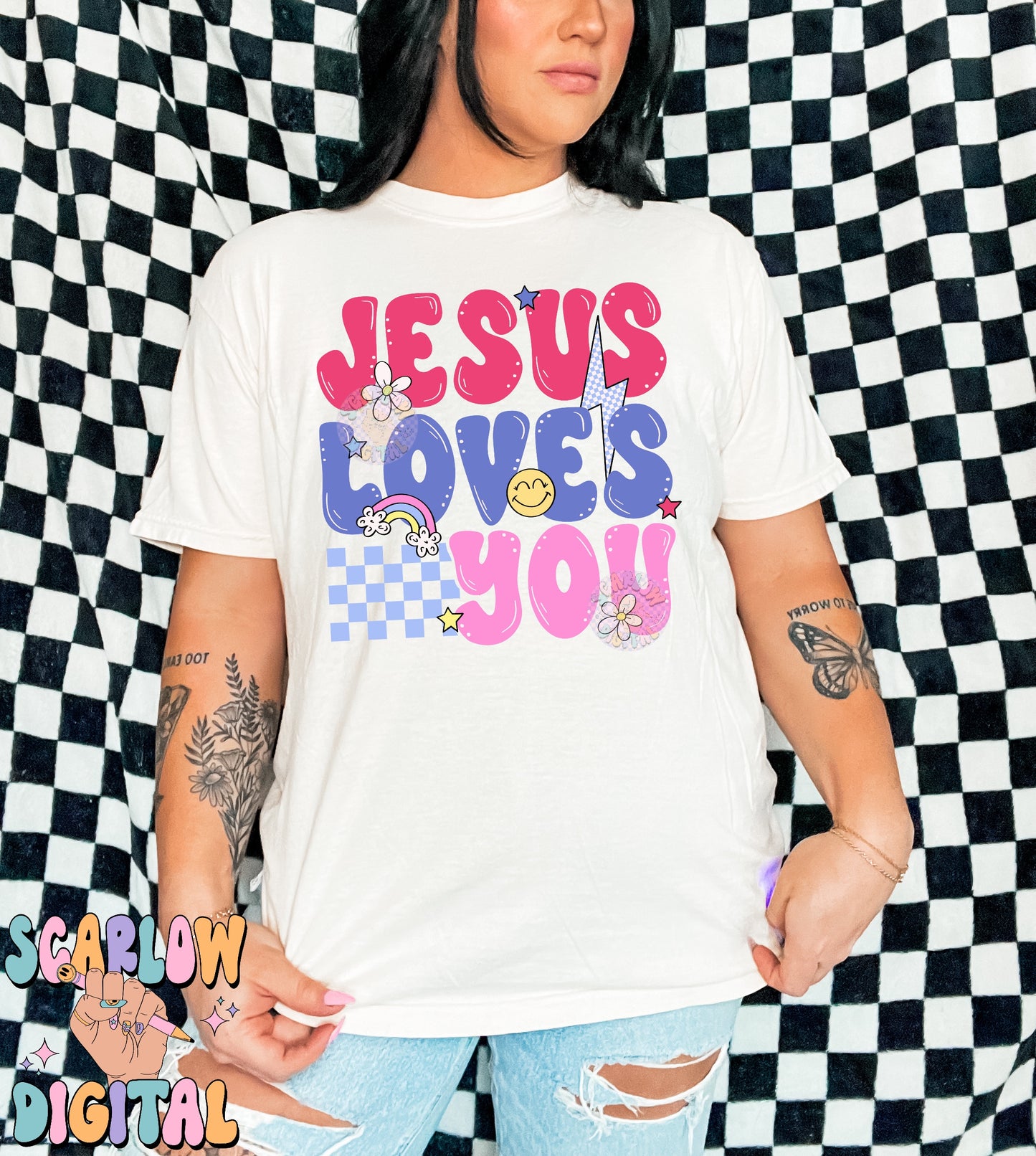 Jesus Loves You PNG Digital Design